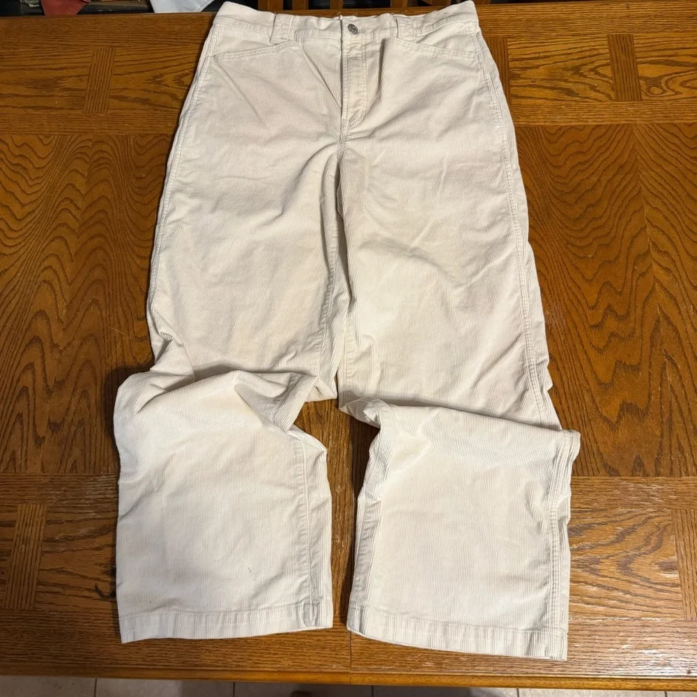Madewell Emmett 2.0 Corduroy Wide Leg Pants in Cream Sz 30 Super Soft Minimalist
